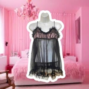 Vintage Sexy Little Things Tulle Lace Babydoll